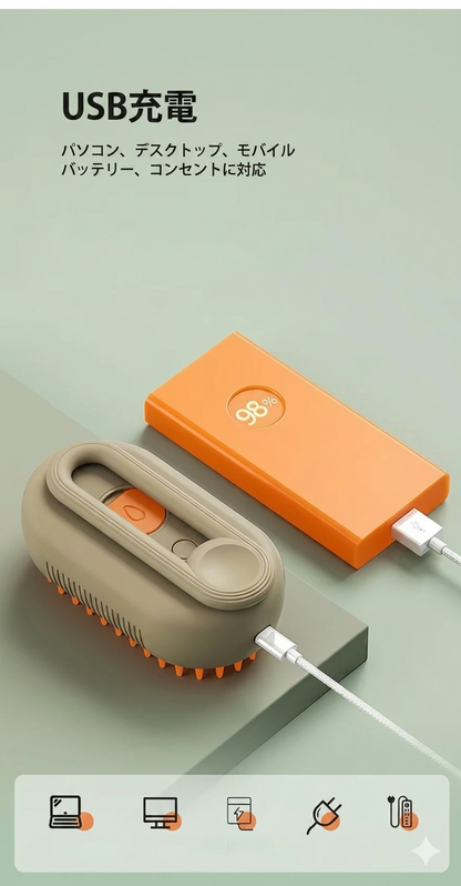 ペット用スチームブラシ